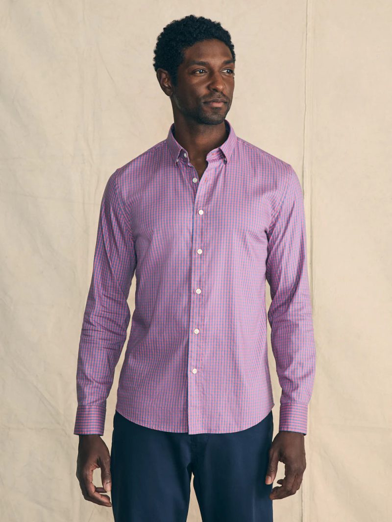 FAH1186 SP24 faherty MWC0082 BGA movement sport shirt blue rose gingham OM FRONT CROP 1 1000x 9b29bee4 e3c9 4818 a000 23cec9b84371