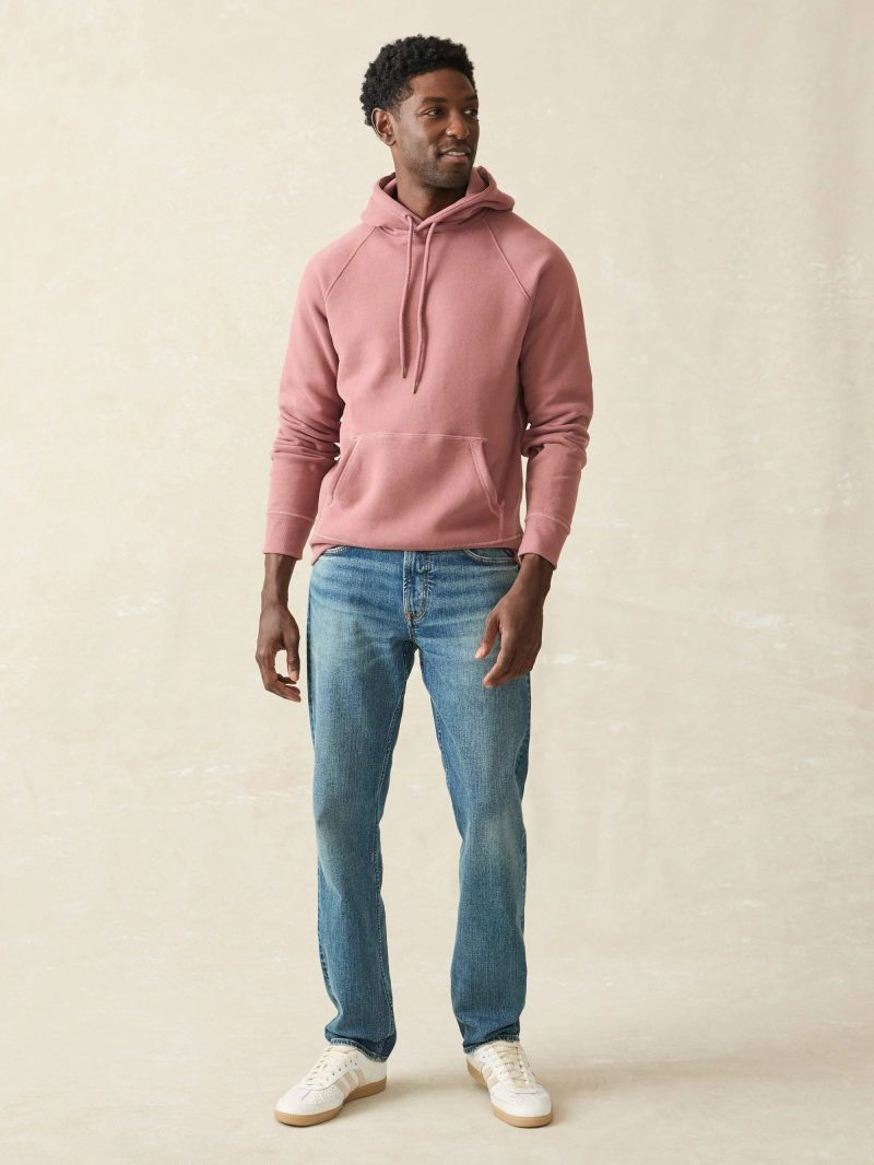 FAHERTY HIGH STANDARD FLEECE HOODIE COCOA MAUVE FULL BODY