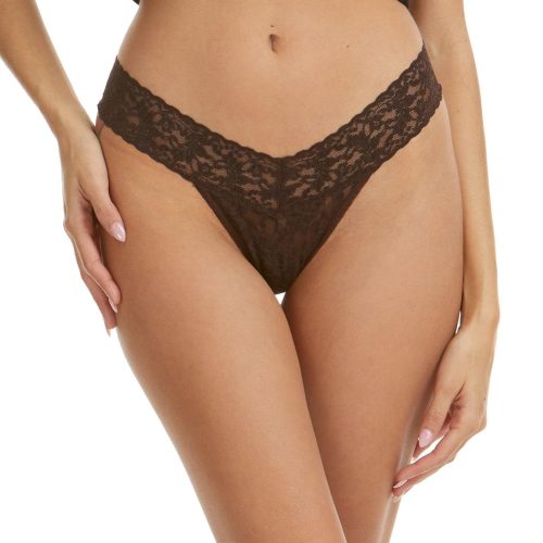 Hanky Panky Signature Lace Low Rise Thong Chocolat Noir Brown View 1