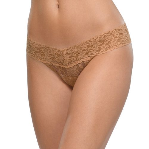 Hanky Panky Signature Lace Low Rise Thong Sun Tan Beige View 1