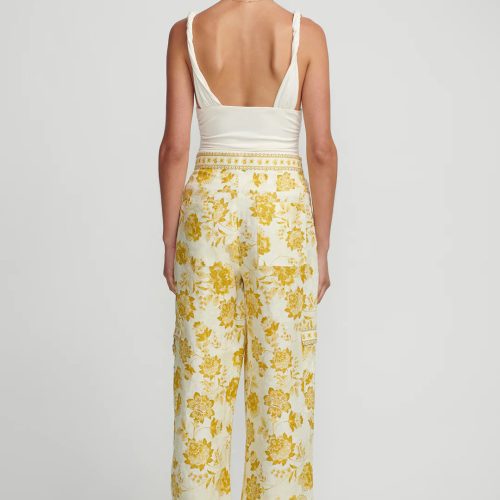 Luna Wide Leg Pant Back Golden Nectar