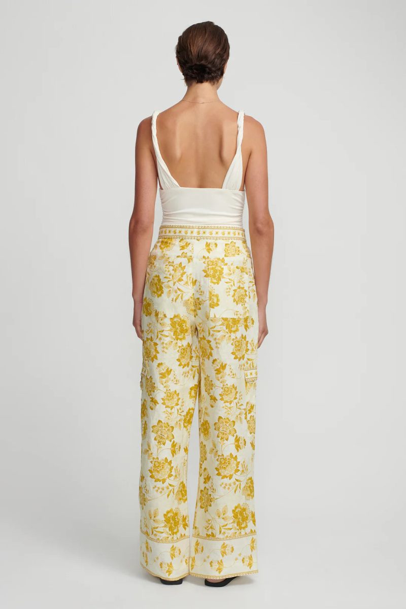 Luna Wide Leg Pant Back Golden Nectar