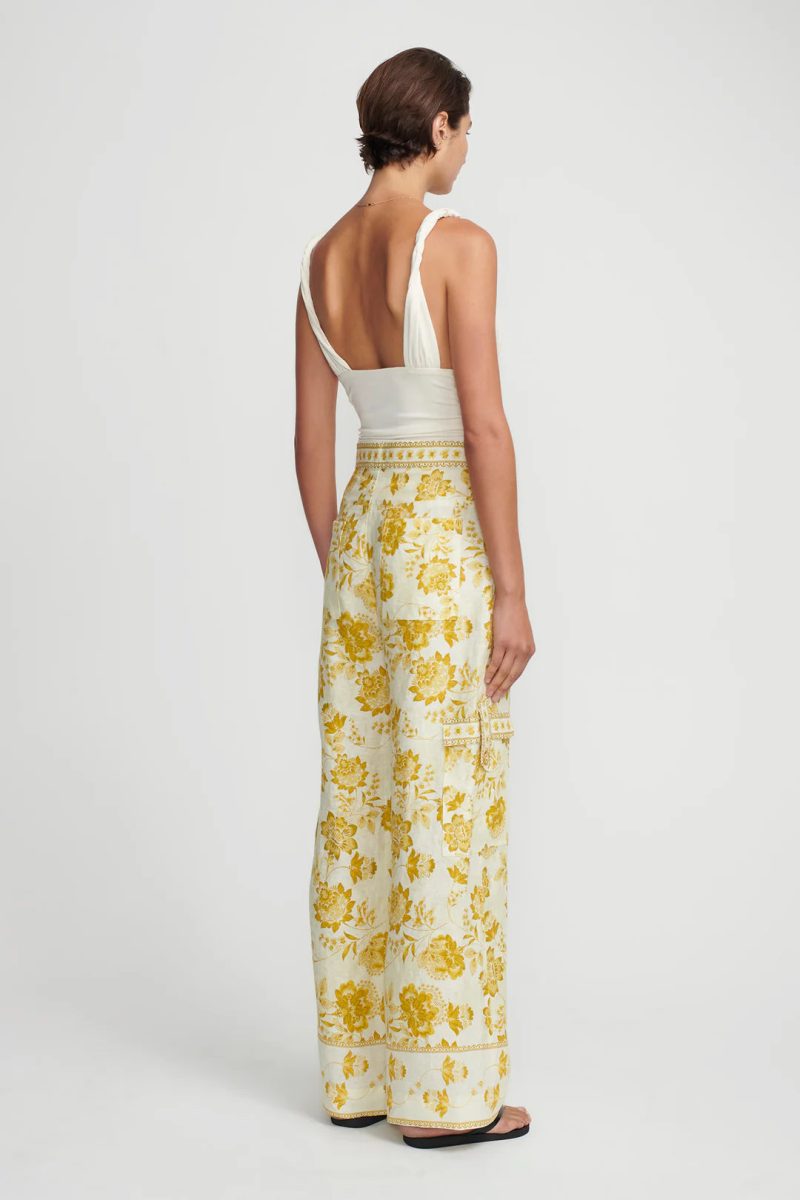 Luna Wide Leg Pant Side Golden Nectar