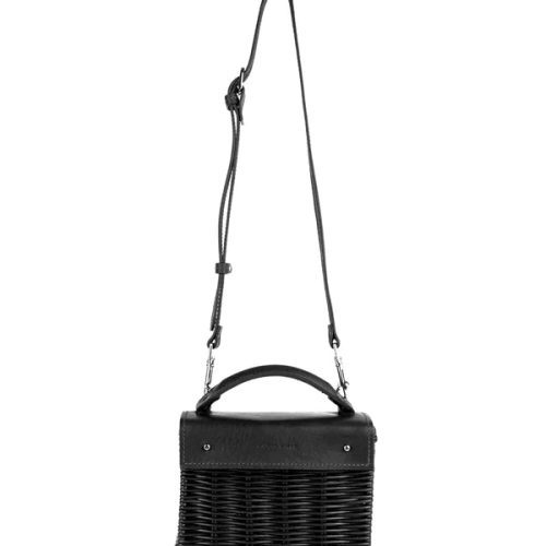 Mini Kuai Black Front with Strap Wicker Wings Basket Handbag Rattan Bags Wicker Bags UK Wicker Bags Wicker Bag Straw Basket Handbag Wicker Handbag Eco Friendly Purses Wicker Handbags