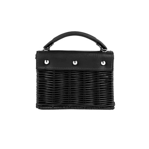 Mini Kuai Black Rear Wicker Wings Basket Handbag Rattan Bags Wicker Bags UK Wicker Bags Wicker Bag Straw Basket Handbag Wicker Handbag Eco Friendly Purses Wicker Handbags Bag Rattan