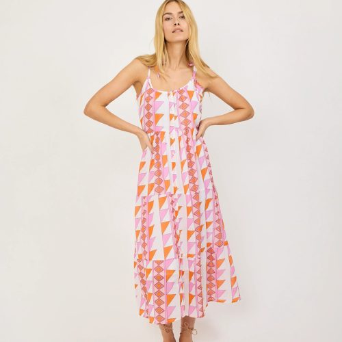 SIESTA DRESS NEON GEO 0006