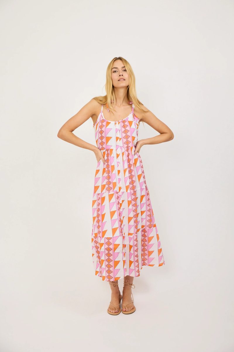 SIESTA DRESS NEON GEO 0006