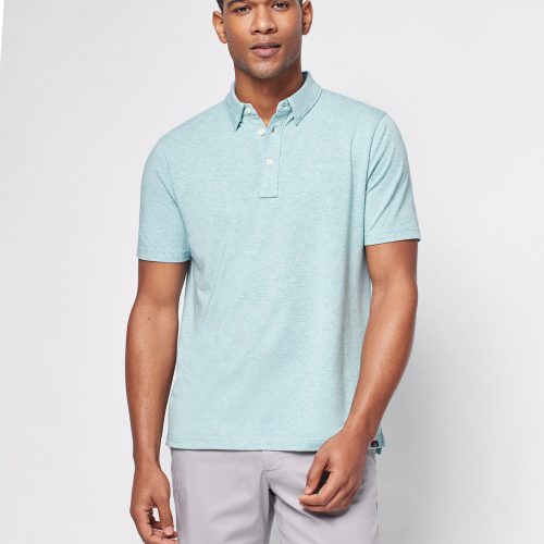 SP22faherty mens MKC0115 TML SS MOVEMENT POLO TEAL MELANGE front 1 1000x db630308 f143 4aa7 bd93 638559452911