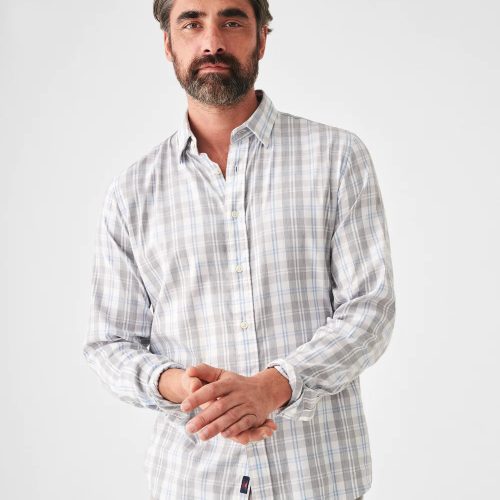 SP23 faherty mens MWC0081 GCP THE MOVEMENT SHIRT GREY CREAM PLAID crop 1 1000x dde65355 a1fb 487d 987a 1855ebc4c0c4