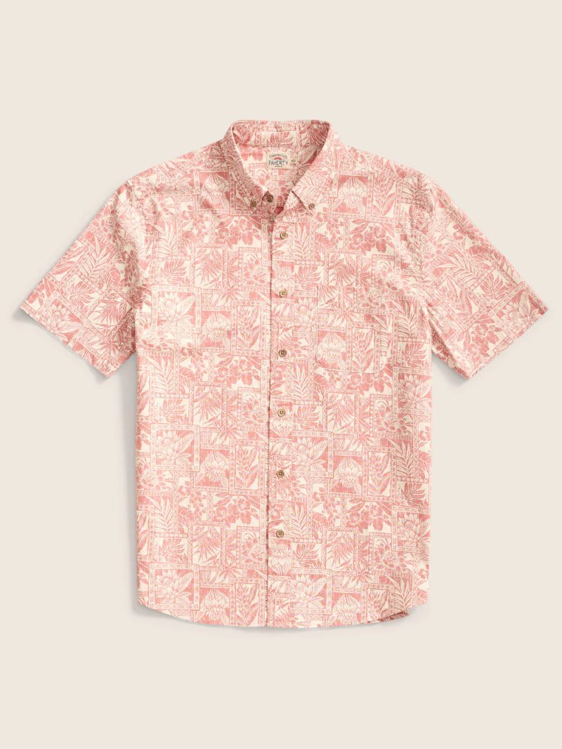 SP23 faherty mens MWS2306 CTP SS STRETCH PLAYA SHIRT CORAL TILE PRINT 1 1000x 3c91e04b 97ed 4910 84e4 fbd94b9230ba