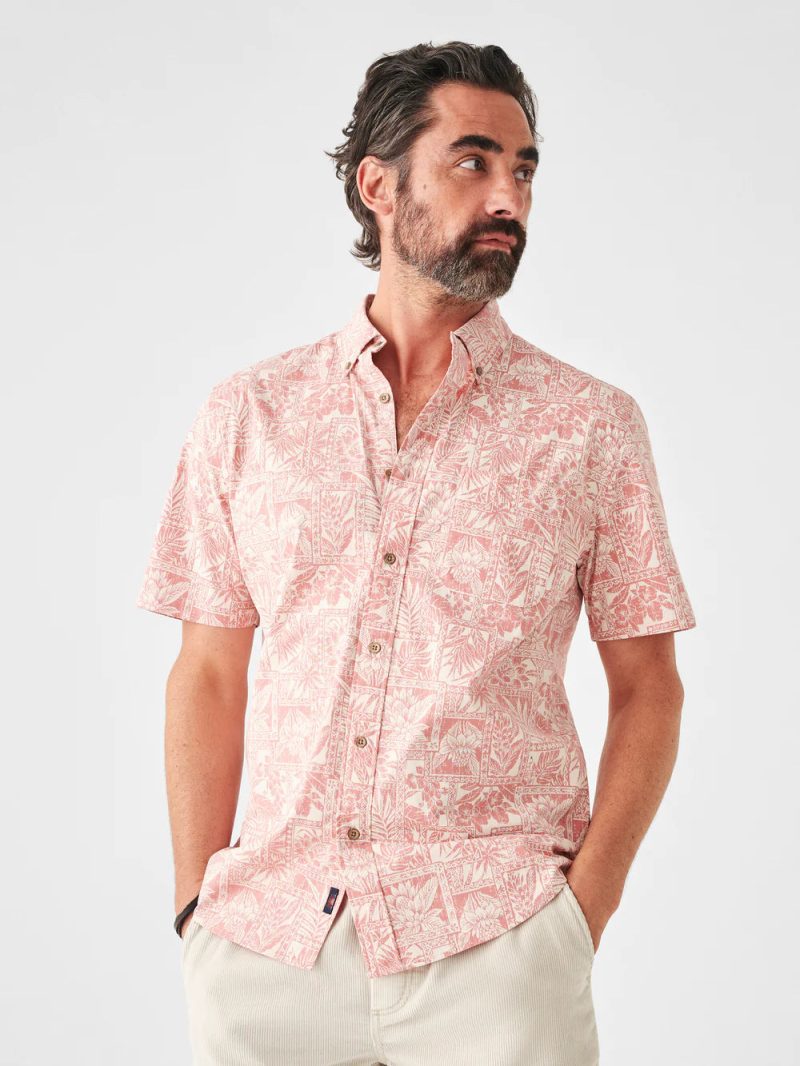 SP23 faherty mens MWS2306 CTP SS STRETCH PLAYA SHIRT CORAL TILE PRINT crop 1 1000x 228400f4 5b21 4851 bb24 6f179a203f07