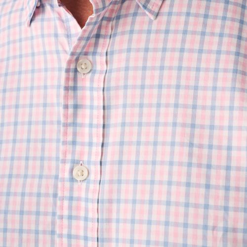 SP23 faherty mens MWS2322 CBZ THE MOVEMENT SHIRT CORAL BREEZE GINGHAM detail 1 1000x 6fc21cd8 0d77 471b 98d5 18f0a19acb67