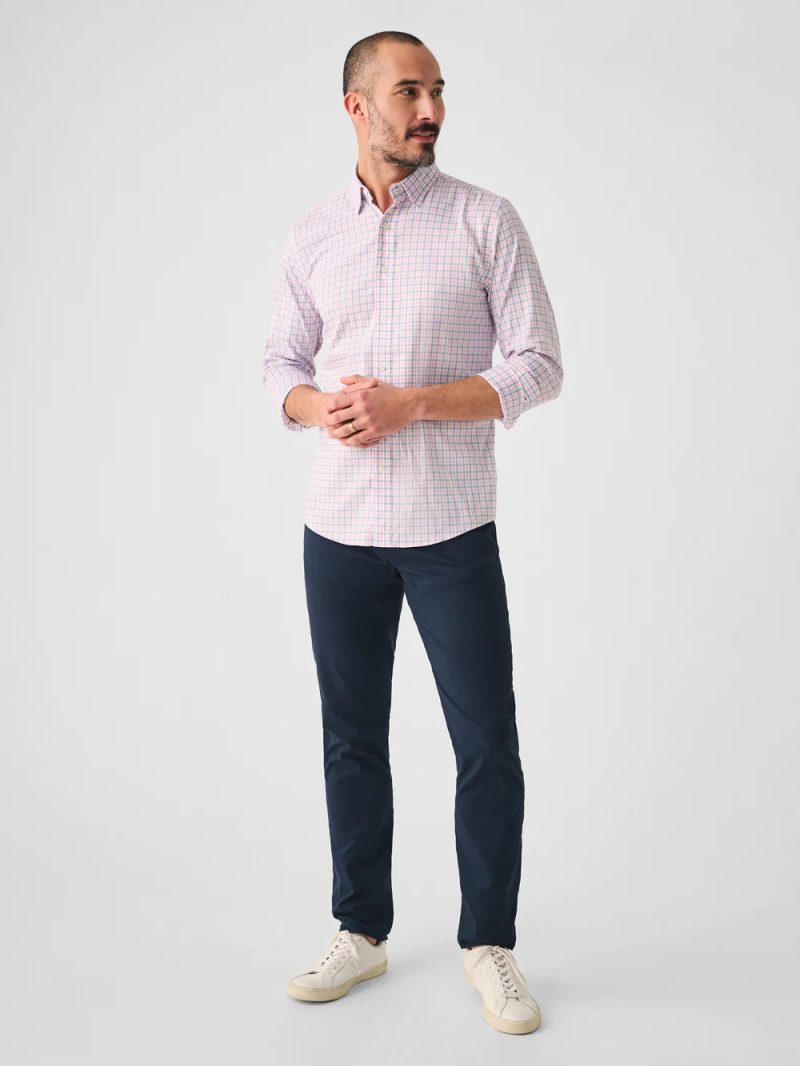 SP23 faherty mens MWS2322 CBZ THE MOVEMENT SHIRT CORAL BREEZE GINGHAM front 1 1000x 1e31ab50 d4e9 4141 8493 1dacdc1f861e