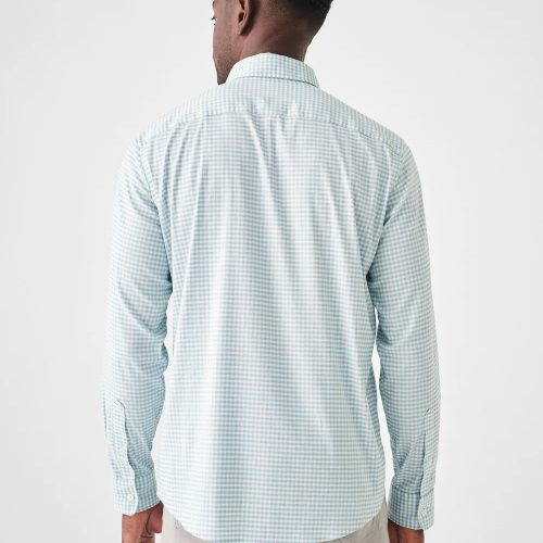 SP23 faherty mens MWS2322 TGP THE MOVEMENT SHIRT TEAL GINGHAM PLAID back 1 1000x a56b61bc 0b07 4f44 90c7 37f8558a684d