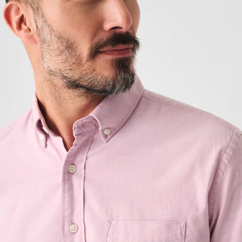 SP23 faherty mens MWS2329 ORH STRETCH OXFORD SHIRT ORCHID detail 2 1000x ac0305ed 53bb 4706 b80d 891997ddb12d