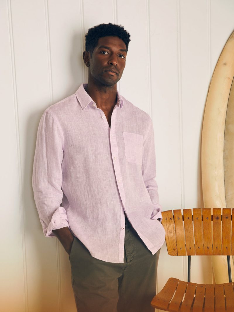 SP24 faherty MWS2410 LVM linen shirt lavender melange OM EDITORIAL 1 1000x 7e6db6f9 a3f3 4432 a5ff 1da73095f594