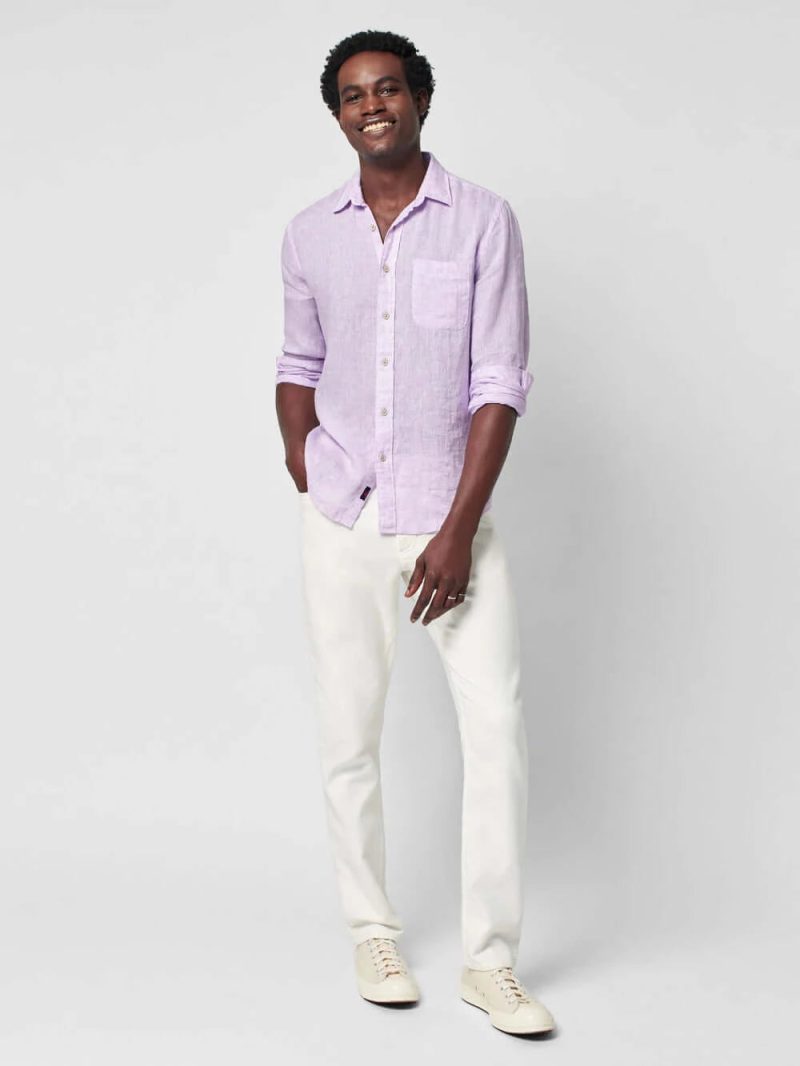 SU22 faherty mens MWC0083 LVM LINEN LAGUNA SHIRT LAVENDER MELANGE front 1 1000x 115a1a8e c0f2 4b3d a2e5 208c81b3b1af