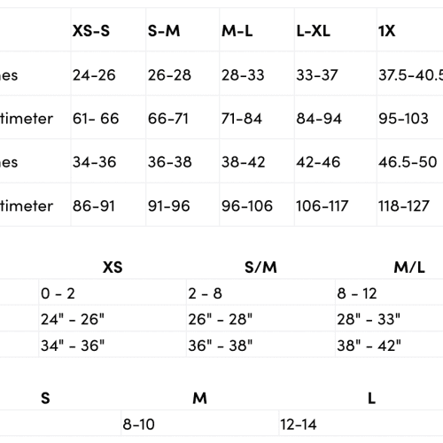 commando underwear size chart