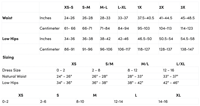 commando underwear size chart