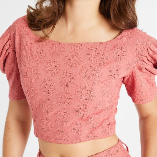 mille clothing coco top in rosewood eyelet 31149446692951