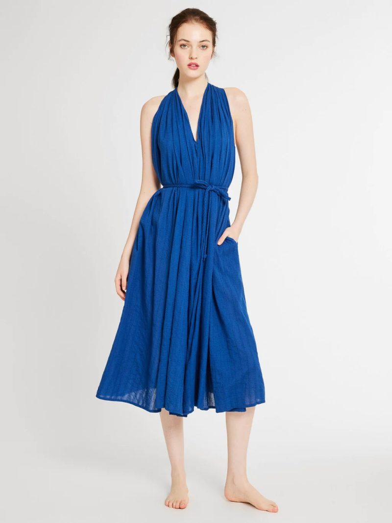 mille clothing marilyn dress in indigo 31149457178711