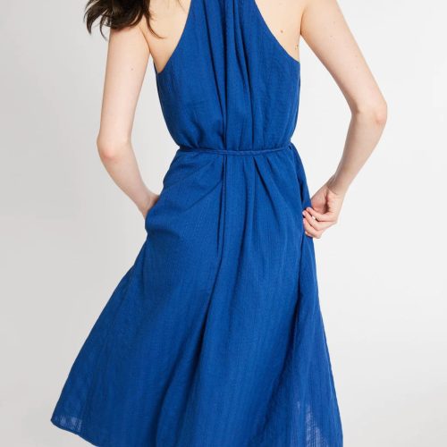 mille clothing marilyn dress in indigo 31149457440855