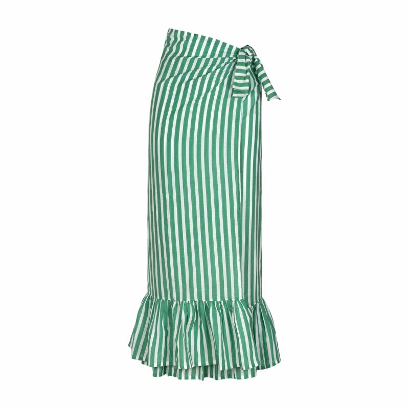 sunshine tienda green and white stripe vienna sarong 32865200242803